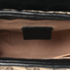 Monogram Azalea Calfskin Matelasse Diagonal Mini GG Marmont Top Handle Shoulder Bag Beige Ebony Black