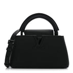 Matte Taurillon Capucines East West Mini All Black