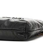 Shiny Caviar Quilted Monochrome Mini Chanel 22 Black