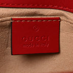 Calfskin Matelasse Small GG Marmont Shoulder Bag Hibiscus Red