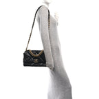 Goatskin Quilted Large Chanel 19 Flap Black