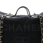 Mixed Fibers Large Deauville Bowling Bag  Black