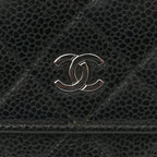 Caviar Quilted Wallet On Chain WOC Black