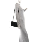 Calfskin Matelasse Monochrome Mini GG Marmont Shoulder Bag Black