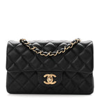 Lambskin Quilted Mini Rectangular Flap Black