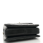 Lambskin Quilted Mini Trendy CC Dual Handle Flap Bag Black