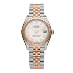 Stainless Steel 18K Everose Gold 31mm Oyster Perpetual Datejust Watch White Roman 278271