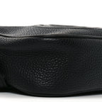Pebbled Calfskin Small Soho Disco Bag Black