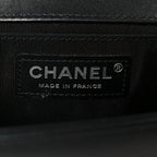 Lambskin Braided Woven Small Boy Flap Black