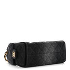 Washed Denim Quilted Mini Chanel 25 Handbag Black