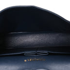 Caviar Quilted Medium Double Flap Navy