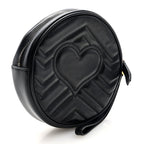 Calfskin Matelasse GG Marmont Round Wrist Wallet Black