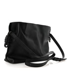X ALBERS Nappa Calfskin Medium Flamenco Knot Clutch Black Burgundy