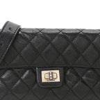 Glazed Calfskin Quilted 2.55 Reissue Flap Belt Bag Clutch 85 34 Black
