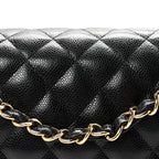 Caviar Quilted Jumbo Double Flap Black