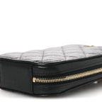 Caviar Quilted Phone Holder Wallet On Chain WOC Black