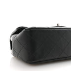 Lambskin Quilted Mini Rectangular Flap Black