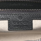 GG Supreme Monogram Textured Dollar Calfskin Web Small Ophidia Shoulder Bag  Grey Black Graphite Grey