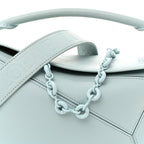Grained Calfskin Small Puzzle Bag Aquamarine