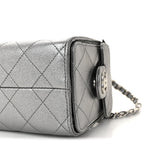 Metallic Caviar Quilted Mini Chanel 25 Handbag Anthracite