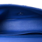 Patent Calfskin Quilted Mini Rectangular Flap Blue