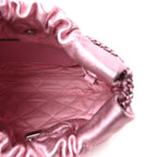 Metallic Lambskin Lacquered Monochrome Quilted Mini Chanel 22 Pink