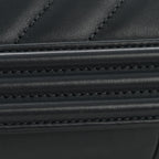 Calfskin Chevron Quilted New Medium Boy Flap Dark Navy Blue