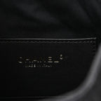 Washed Denim Quilted Mini Chanel 25 Handbag Black