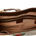 GG Supreme Monogram Azalea Calfskin Web Small Jackie 1961 Hobo Beige Ebony Brown Sugar