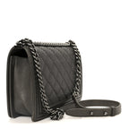 Calfskin Double Stitch New Medium Boy Flap Grey