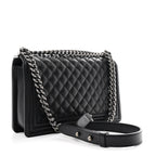 Caviar Quilted New Medium Boy Flap Black