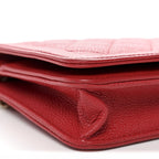 Caviar Quilted Boy Wallet On Chain WOC Red