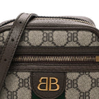X BALENCIAGA BB Supreme Monogram Web Mini Ophidia Messenger Beige New Acero