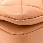 Lambskin Quilted Medium Trendy CC Flap Dual Handle Bag Camel