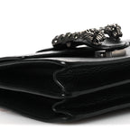 Dollar Calfskin Crystal Web Mini Dionysus Bamboo Top Handle Bag Black Black Diamond