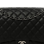 Caviar Quilted Maxi Double Flap Black