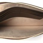 GG Supreme Monogram Azalea Calfskin Retro Interlocking G Wristlet Pouch Beige Ebony Brown Sugar