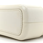 Patent Goatskin Quilted Medium Gabrielle Hobo White