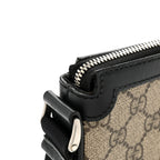 GG Supreme Monogram Web Messenger Bag Black