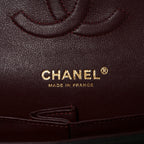 Lambskin Quilted Medium Double Flap Black