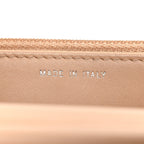 Patent Calfskin Chevron Quilted Wallet On Chain WOC Beige