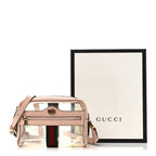 Vinyl Web Mini Ophidia Transparent Shoulder Bag Perfect Pink