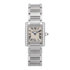 Stainless Steel Diamond Bezel 20mm Tank Francaise Quartz Watch