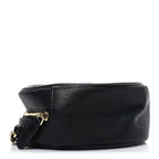 Caviar Quilted Round Filigree Crossbody Black