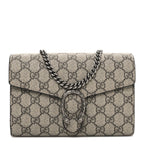 GG Supreme Monogram Mini Dionysus Chain Wallet Beige Taupe