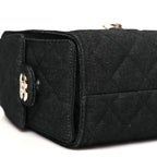 Denim Quilted Mini Chanel 25 Handbag Dark Blue