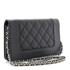 Caviar Quilted Vintage Mademoiselle Wallet On Chain WOC Black