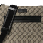 GG Supreme Monogram Flat Messenger Bag Black