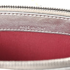 Metallic Lambskin Calfskin Quilted Small Gabrielle Clutch With Chain Silver