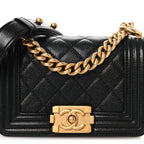 Caviar Quilted Mini Boy Flap Black